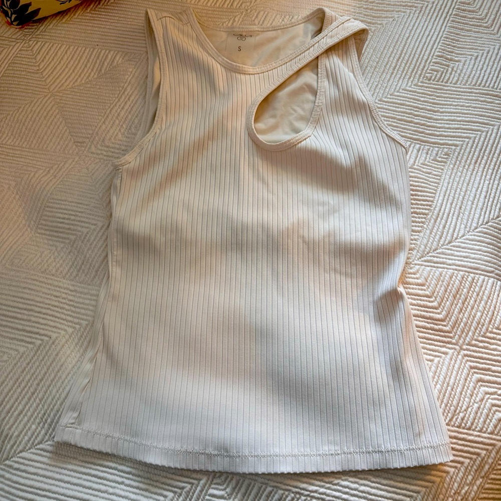 CALIA by Carrie Underwood Activewear Ribbed Keyhole Tank S